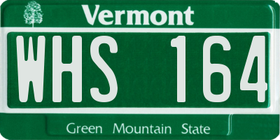 VT license plate WHS164