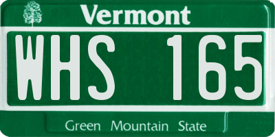 VT license plate WHS165
