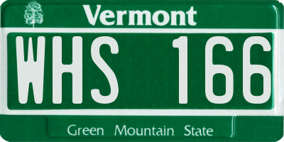 VT license plate WHS166