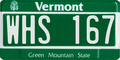 VT license plate WHS167