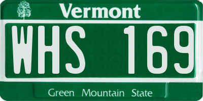 VT license plate WHS169