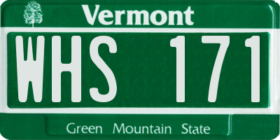VT license plate WHS171