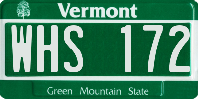 VT license plate WHS172
