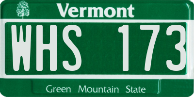 VT license plate WHS173