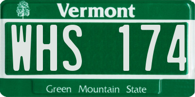 VT license plate WHS174