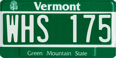 VT license plate WHS175