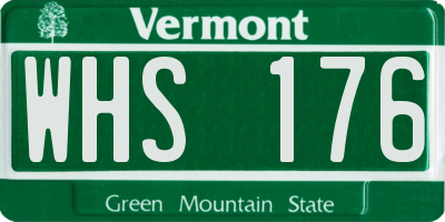 VT license plate WHS176