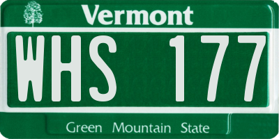 VT license plate WHS177