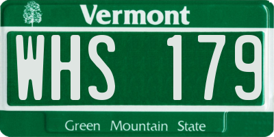 VT license plate WHS179