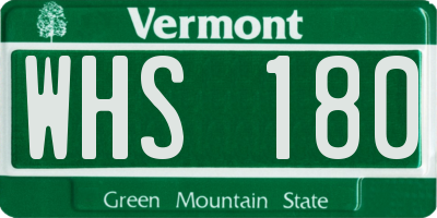 VT license plate WHS180