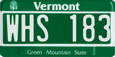 VT license plate WHS183