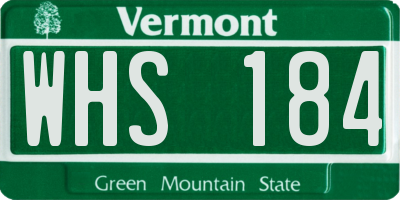 VT license plate WHS184