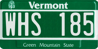 VT license plate WHS185