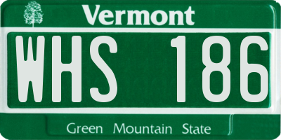 VT license plate WHS186