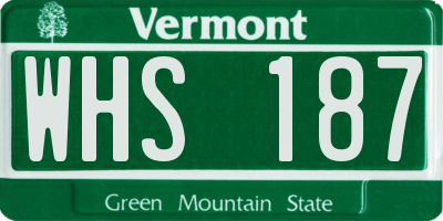 VT license plate WHS187