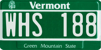 VT license plate WHS188
