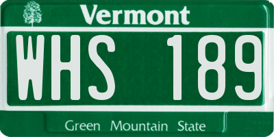 VT license plate WHS189