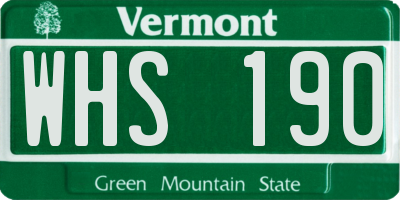 VT license plate WHS190