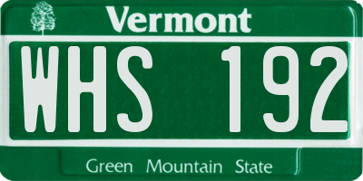 VT license plate WHS192