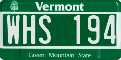 VT license plate WHS194
