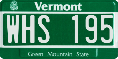 VT license plate WHS195