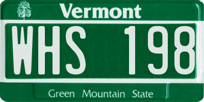 VT license plate WHS198