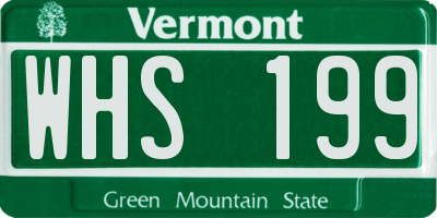 VT license plate WHS199
