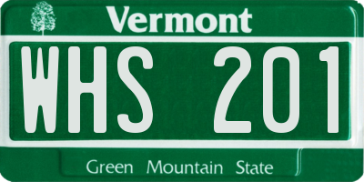 VT license plate WHS201
