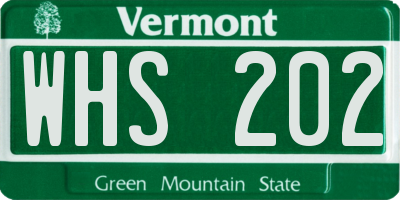 VT license plate WHS202
