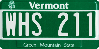 VT license plate WHS211