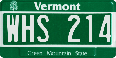VT license plate WHS214