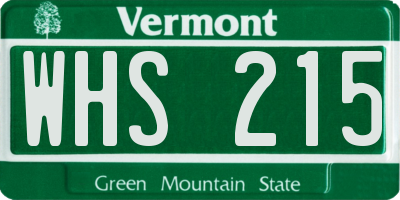 VT license plate WHS215