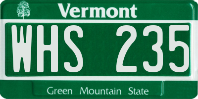 VT license plate WHS235