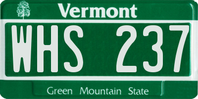 VT license plate WHS237