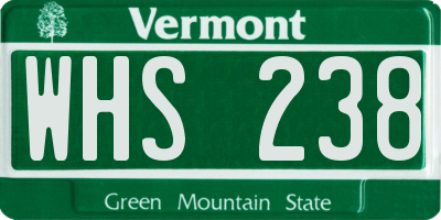 VT license plate WHS238