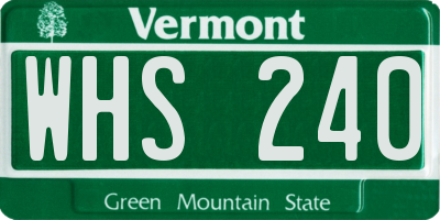 VT license plate WHS240