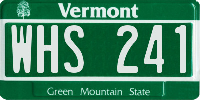 VT license plate WHS241