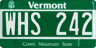 VT license plate WHS242