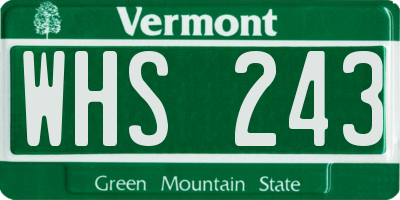 VT license plate WHS243