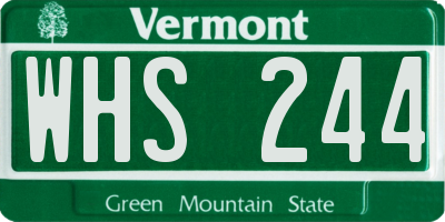 VT license plate WHS244