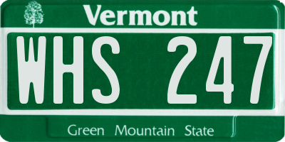 VT license plate WHS247