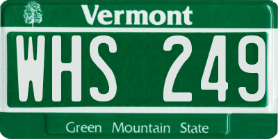 VT license plate WHS249