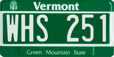 VT license plate WHS251