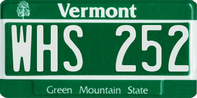 VT license plate WHS252