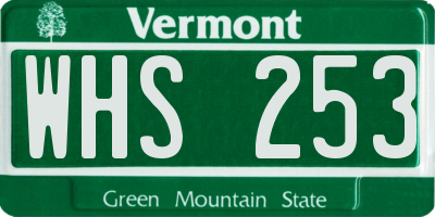 VT license plate WHS253