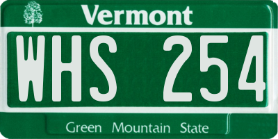 VT license plate WHS254