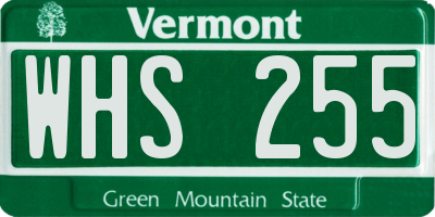 VT license plate WHS255