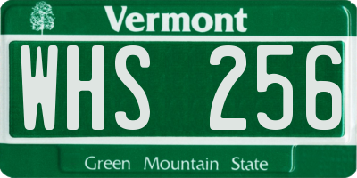 VT license plate WHS256