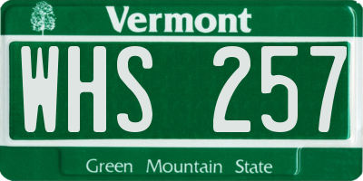VT license plate WHS257