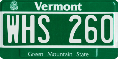 VT license plate WHS260